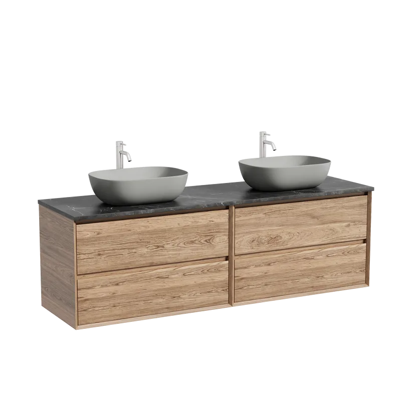Тумба с раковиной Sancos Marmi 2.0 160 дуб чарльстон, столешница черный мрамор TT160A1X, раковина CN Sancos — официальный сайт