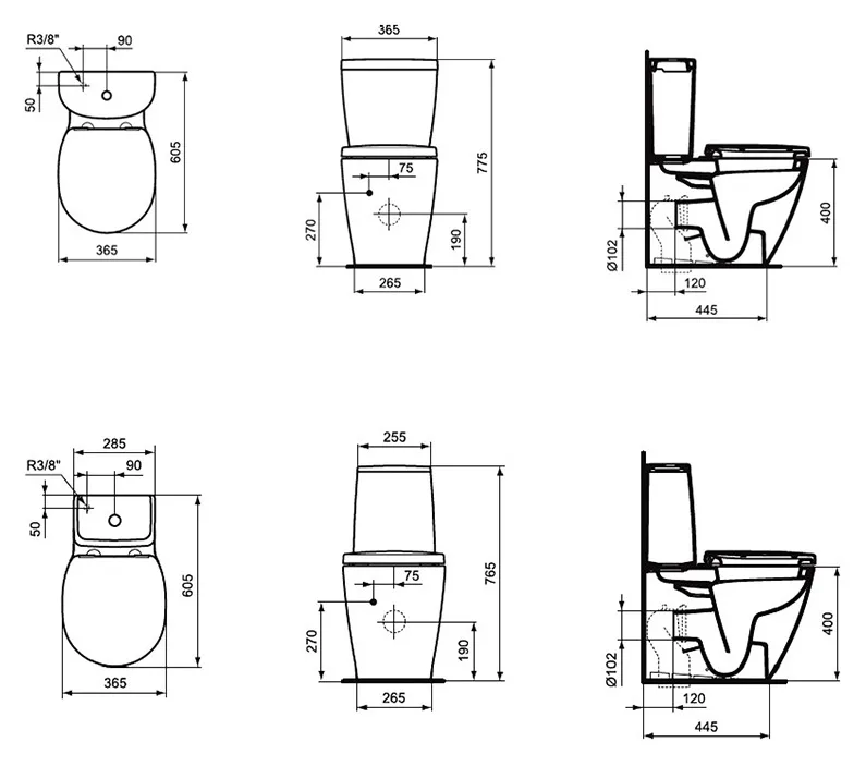 Чаша для унитаза-компакта Ideal Standard Connect Space E119601 Sancos — официальный сайт