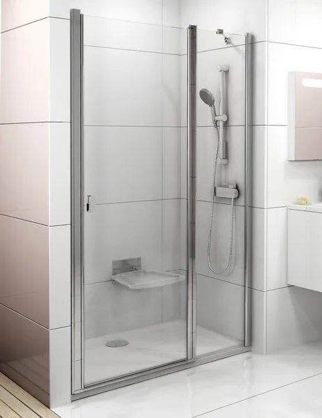 Душевая дверь в нишу Ravak Chrome CSD2-110 Transparent, профиль блестящий Sancos — официальный сайт