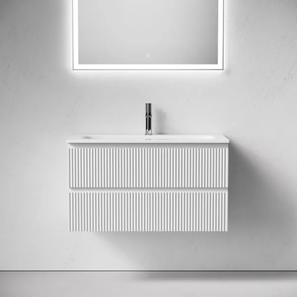 Тумба с раковиной Sancos Snob R 90 подвесная, bianco, раковина СN7019