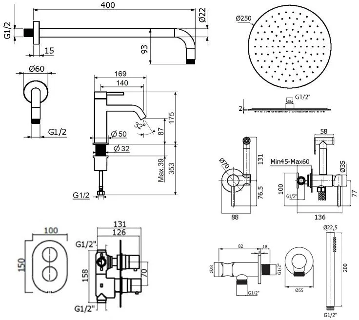 Комплект для ванной Plumberia Selection Ixo KITZXOT18CR53 С ВНУТРЕННЕЙ ЧАСТЬЮ, хром Sancos — официальный сайт