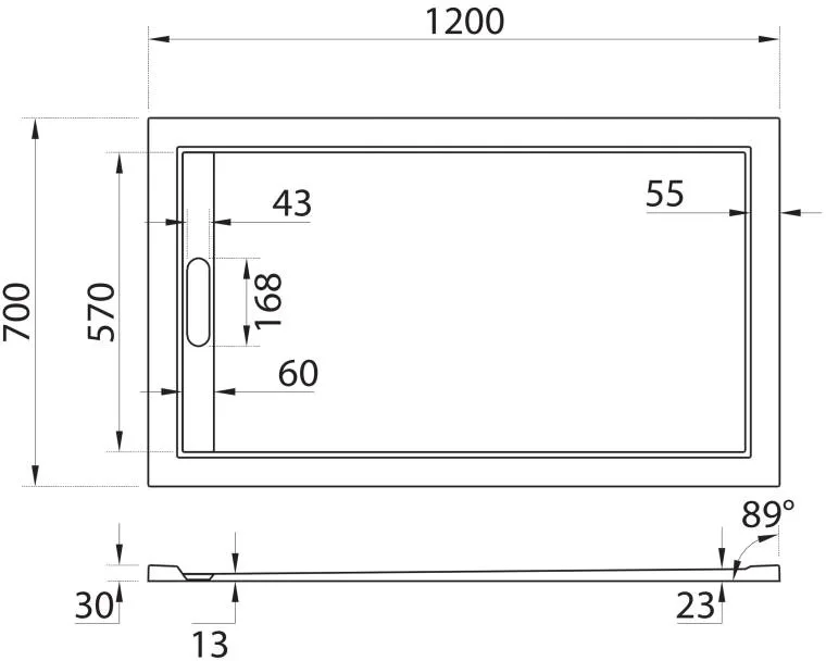 Поддон для душа Cezares TRAY-AS-AH-120/70-30-W 120x70, белый Sancos — официальный сайт