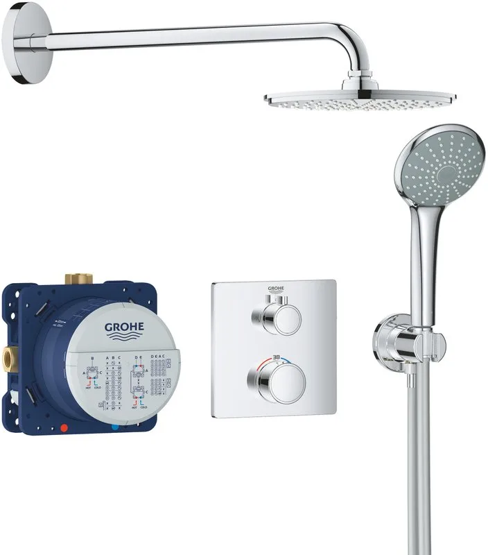 Душевой комплект Grohe Grohtherm 34734000, С ВНУТРЕННЕЙ ЧАСТЬЮ, с термостатом Sancos — официальный сайт