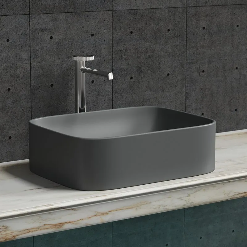 Накладная раковина Ceramicanova Element CN6052MDH темный антрацит матовая Sancos — официальный сайт