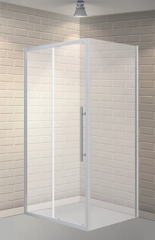 Душевой уголок Esbano Flex ESF-108PS-C 100х80 см, профиль хром, стекло прозрачное Sancos — официальный сайт