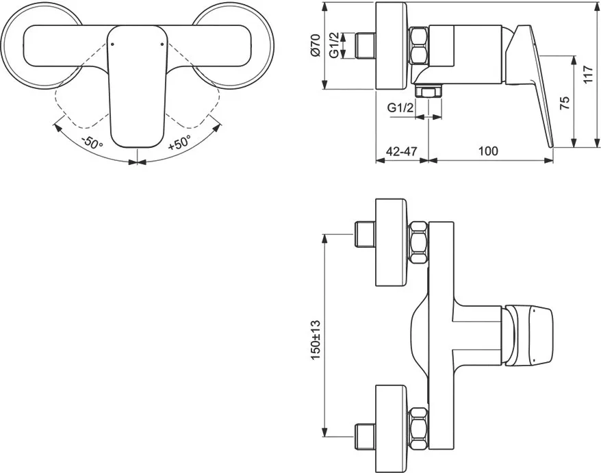 Смеситель для душа Ideal Standard Ceraplan BD250AA Sancos — официальный сайт