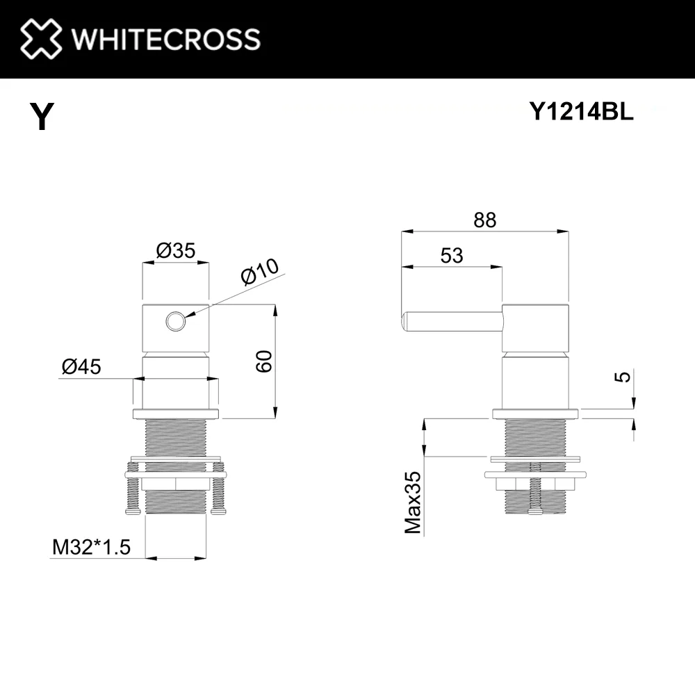 Встраиваемый смеситель для раковины WHITECROSS Y Y1214BL С ВНУТРЕННЕЙ ЧАСТЬЮ, черный матовый Sancos — официальный сайт