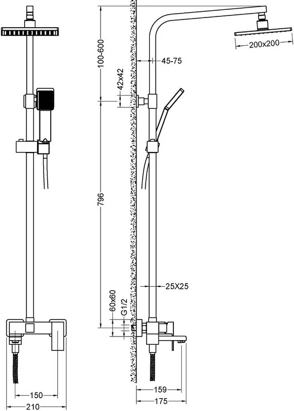 Душевая стойка Timo Selene SX-2013/03, черный Sancos — официальный сайт