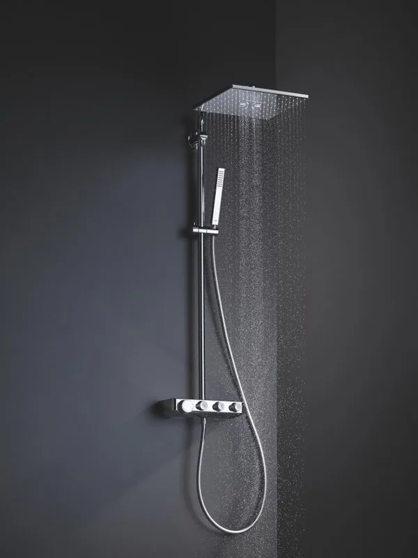 Душевая стойка Grohe Euphoria SmartControl 310 Duo Cube 26508000, с термостатом Sancos — официальный сайт