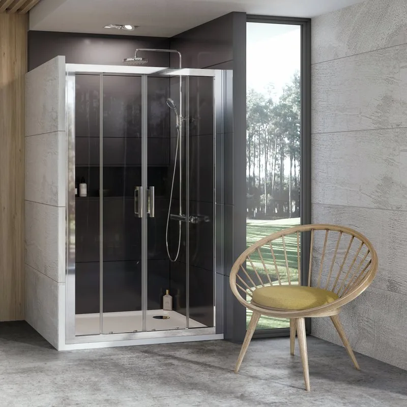 Душевая дверь в нишу Ravak 10° 10DP4-130 Transparent, профиль хром Sancos — официальный сайт