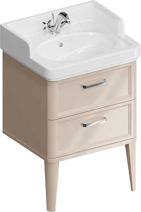 Тумба под раковину без столешницы KERAMA MARAZZI Pompei 60 с 2 ящиками, камео бежевая глянцевая Sancos — официальный сайт