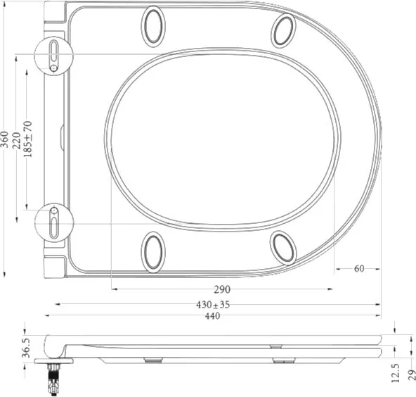 Крышка-сиденье Cezares CZR-870-SC с микролифтом Sancos — Оригинал