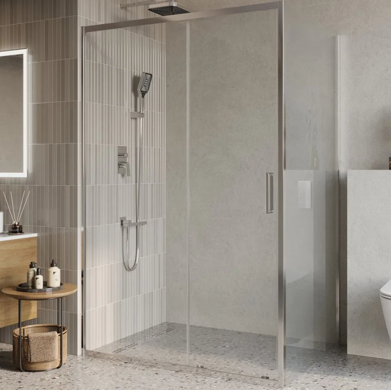 Душевой уголок BelBagno Luce AH-1-130/100-C-Cr профиль хром, стекло прозрачное Sancos — официальный сайт