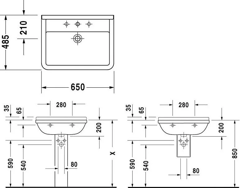 Раковина Duravit Starck 3 0300650000 65 см Sancos — официальный сайт