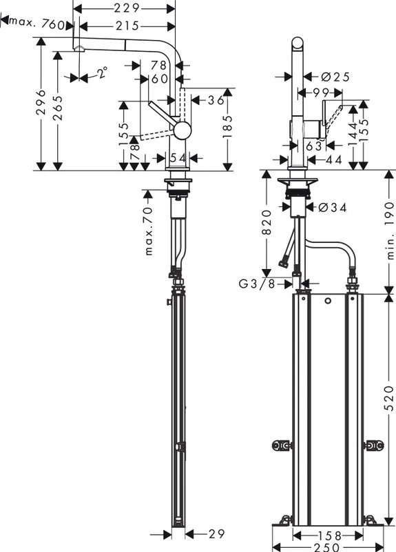 Смеситель для кухни Hansgrohe Talis M54 72809800 сталь Sancos — официальный сайт