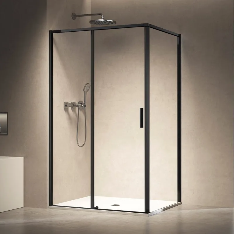 Душевой уголок Vincea Slim VSR-6SL9011CLB 110х90 см, профиль матовый черный, стекло прозрачное Sancos — официальный сайт