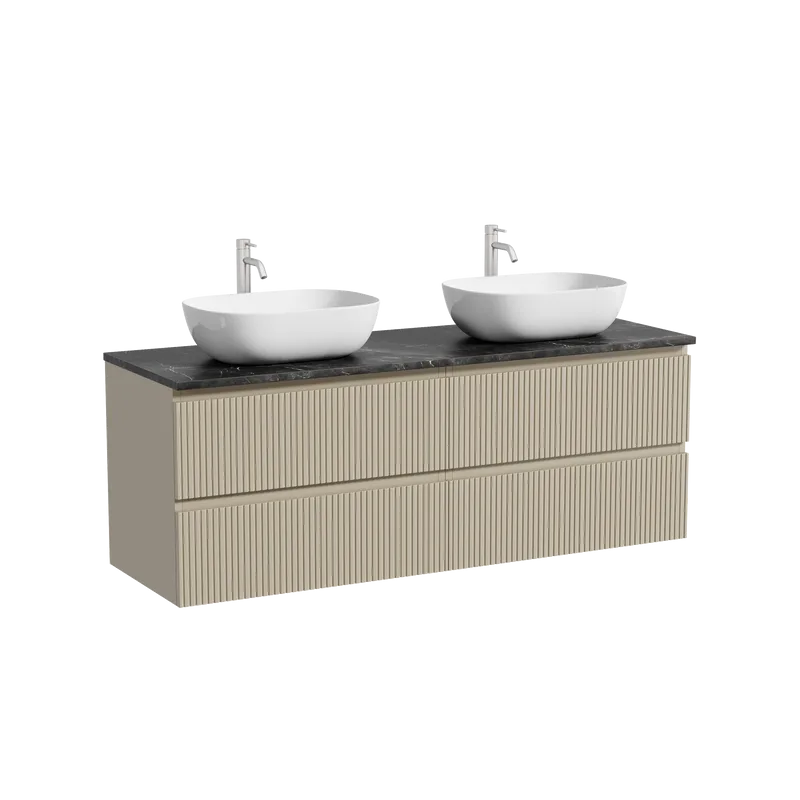 Тумба с раковиной Sancos Snob T 140 beige soft, столешница черный мрамор TT140A1X, раковина CN6009 Sancos — официальный сайт