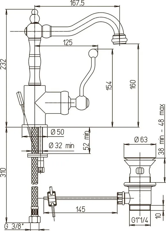 Смеситель для раковины Paini Duomo 88CR2502SKM Sancos — официальный сайт