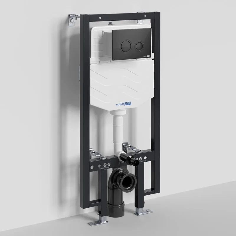 Система инсталляции для унитазов Wasserkraft Vils 56TLT.010.ME.MB01, с кнопкой смыва матовой черной Sancos — официальный сайт