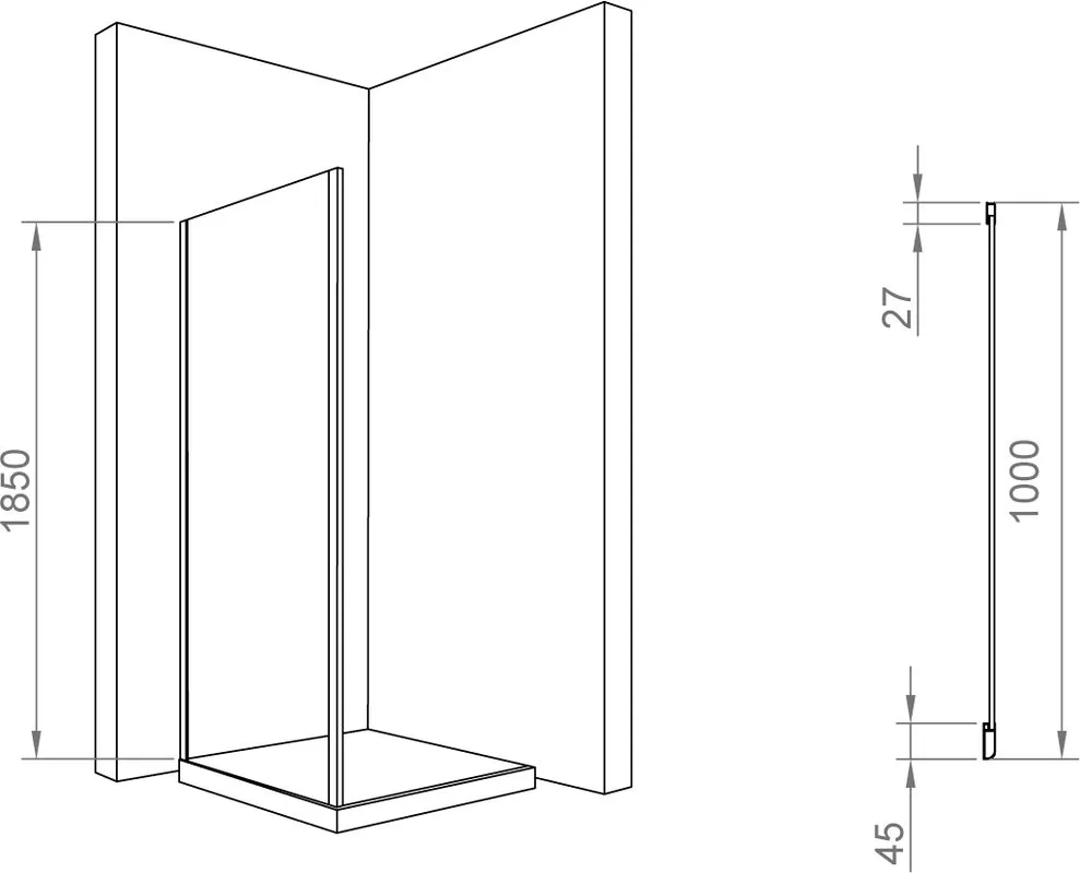 Душевой уголок RGW Classic CL-14+100 см (118,5x121,5)x100x185 профиль хром, стекло прозрачное Sancos — официальный сайт