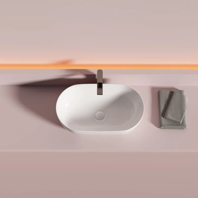 Раковина накладная Ceramicanova Twist овальная 50 см цвет белый CN12001 Sancos — официальный сайт