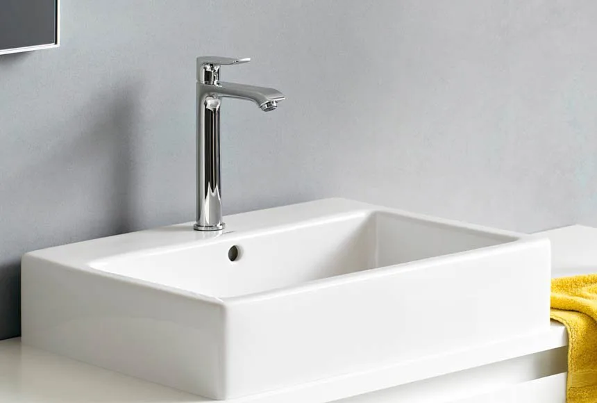 Смеситель для раковины Hansgrohe Metris 31183000 Sancos — официальный сайт