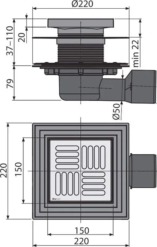 Душевой трап AlcaPlast APV3444 Sancos — официальный сайт