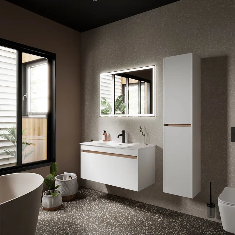 Тумба с раковиной Sancos Smart 100 см белый глянец Sancos — официальный сайт