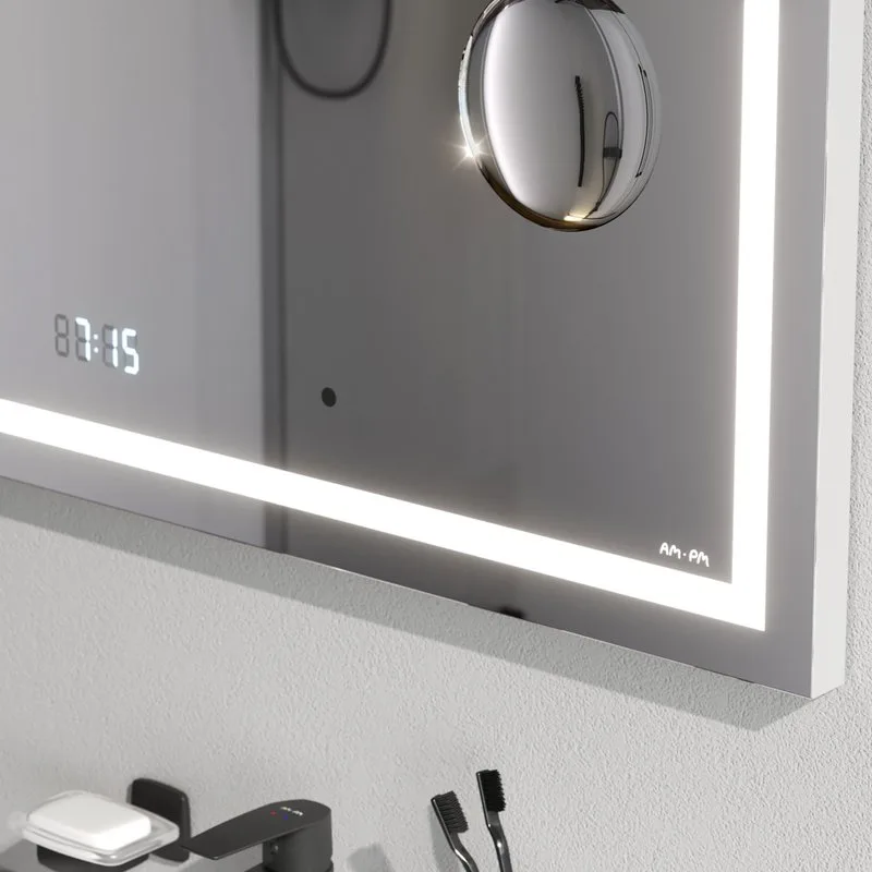 Зеркало AM.PM Gem 65 с LED-подсветкой, часами и косметическим зеркалом Sancos — официальный сайт