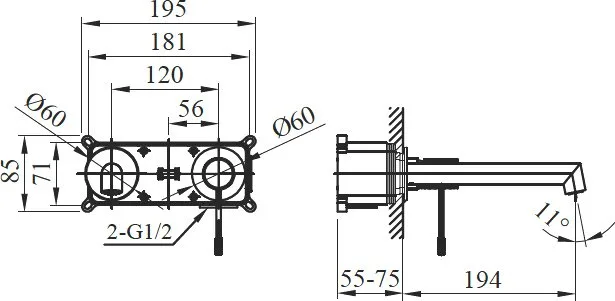 Смеситель для раковины AltroBagno Intento 010502 Cr С ВНУТРЕННЕЙ ЧАСТЬЮ, хром Sancos — официальный сайт