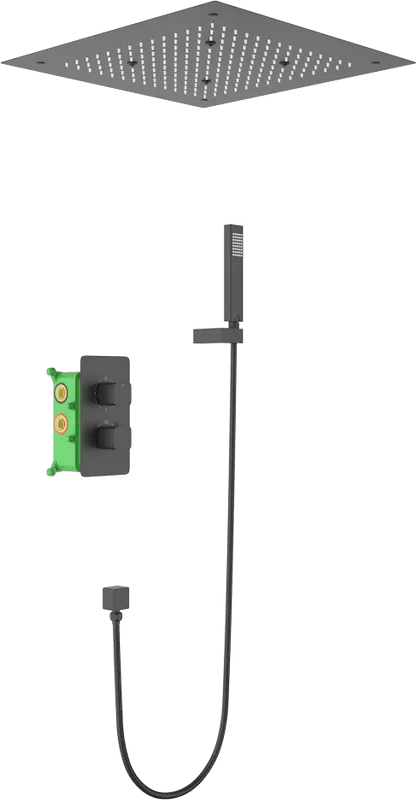 Душевой комплект Timo Petruma SX-5029/03SM, С ВНУТРЕННЕЙ ЧАСТЬЮ, с термостатом, черный Sancos — официальный сайт