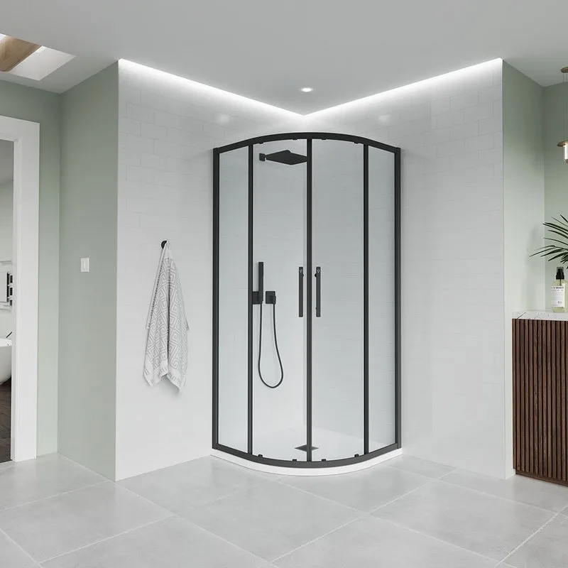 Душевой уголок Veconi Evo 200 B 120х80 см, профиль матовый черный, стекло прозрачное Sancos — официальный сайт