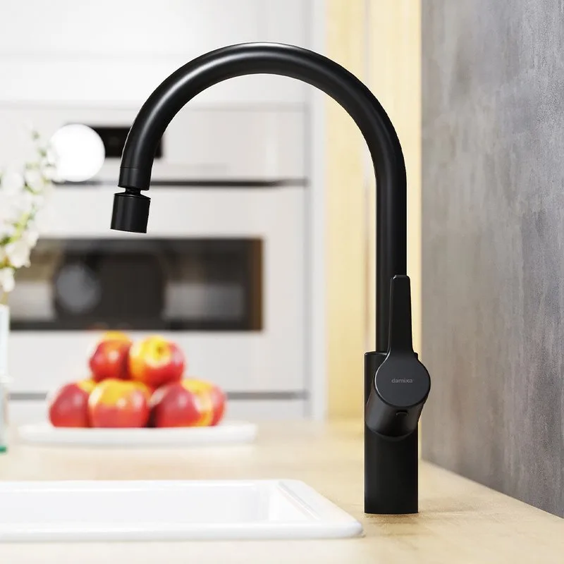 Смеситель для кухни Damixa Eclipse 310722300 с двухрежимным регулируемым аэратором, черный Sancos — официальный сайт