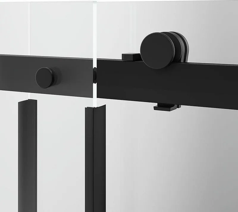 Душевая дверь в нишу KERAMA MARAZZI Cristallo CT.120.SD.BLK.M 120 см, профиль черный матовый, стекло Sancos — официальный сайт