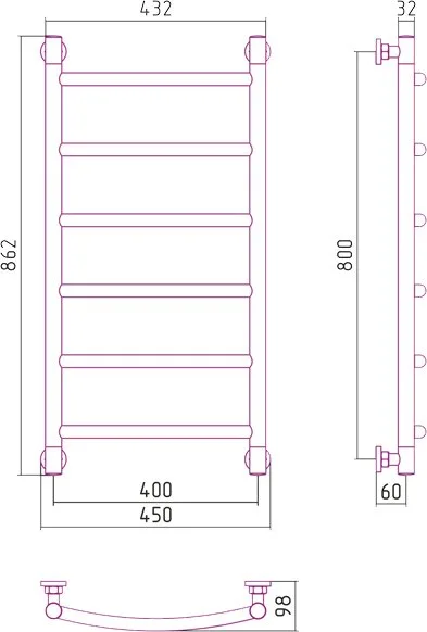 Полотенцесушитель водяной Сунержа Галант + 80x40 Sancos — официальный сайт