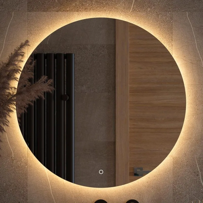 Зеркало круглое Defesto Opti DF 2854S 70 с LED-подсветкой, 3000К, сенсорный выключатель