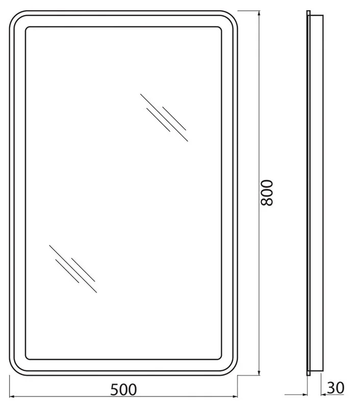 Зеркало BelBagno SPC-MAR-500-800-LED-BTN Sancos — официальный сайт