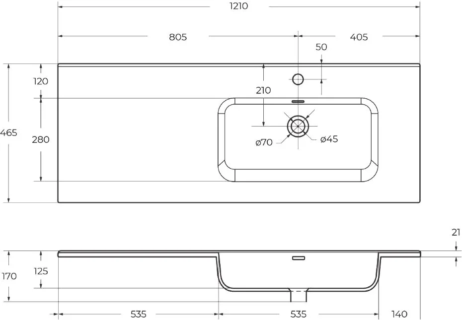 Мебельная раковина BelBagno BB1200ETL-R Sancos — официальный сайт