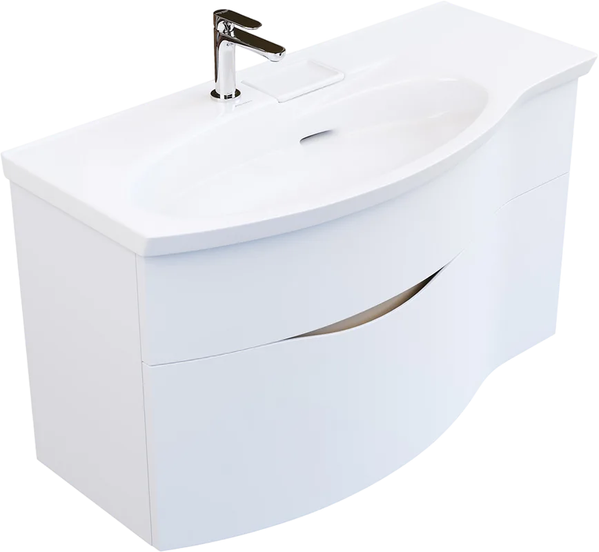 Тумба под раковину без столешницы KERAMA MARAZZI Riva 100, левая подвесная, белая матовая Sancos — официальный сайт