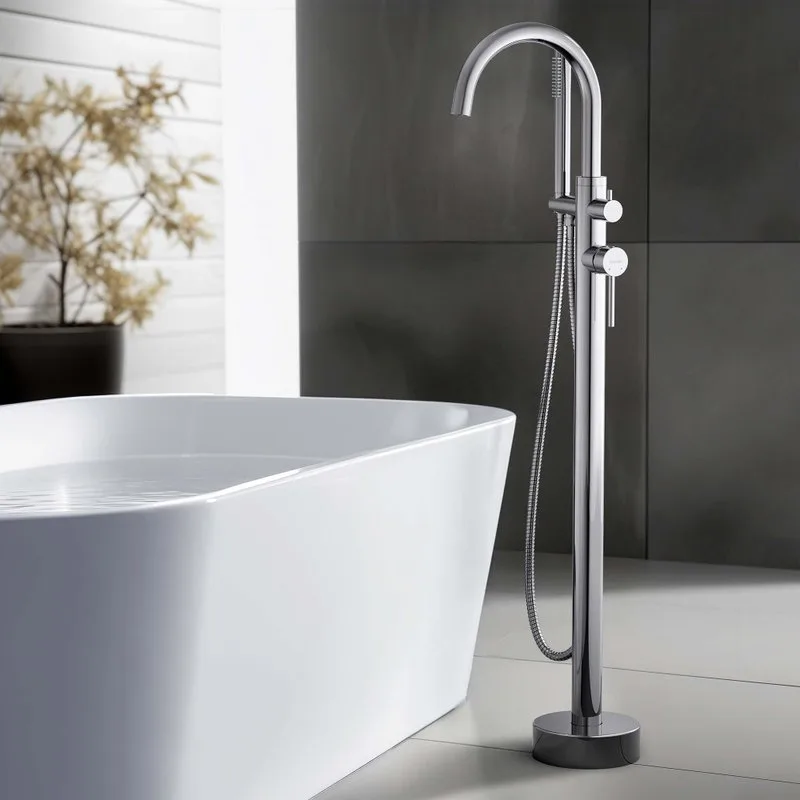Напольный смеситель для ванны с душем AQUATEK Европа AQ1345CR, хром Sancos — официальный сайт