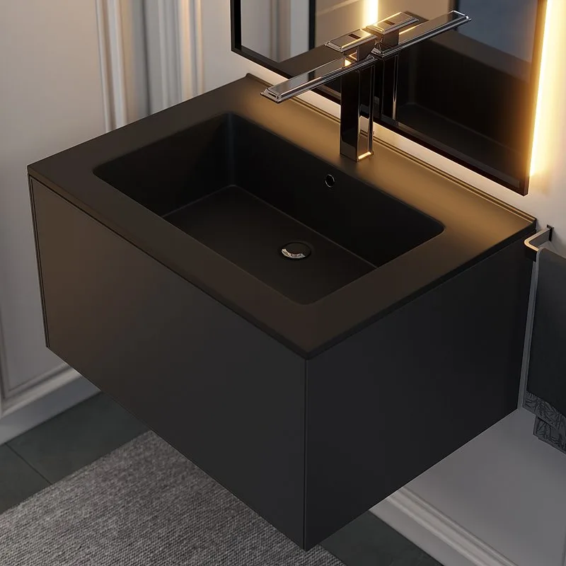 Мебельная раковина Uperwood Parma Quartz 291003000 65 см, матовая черная, уголь Sancos — официальный сайт