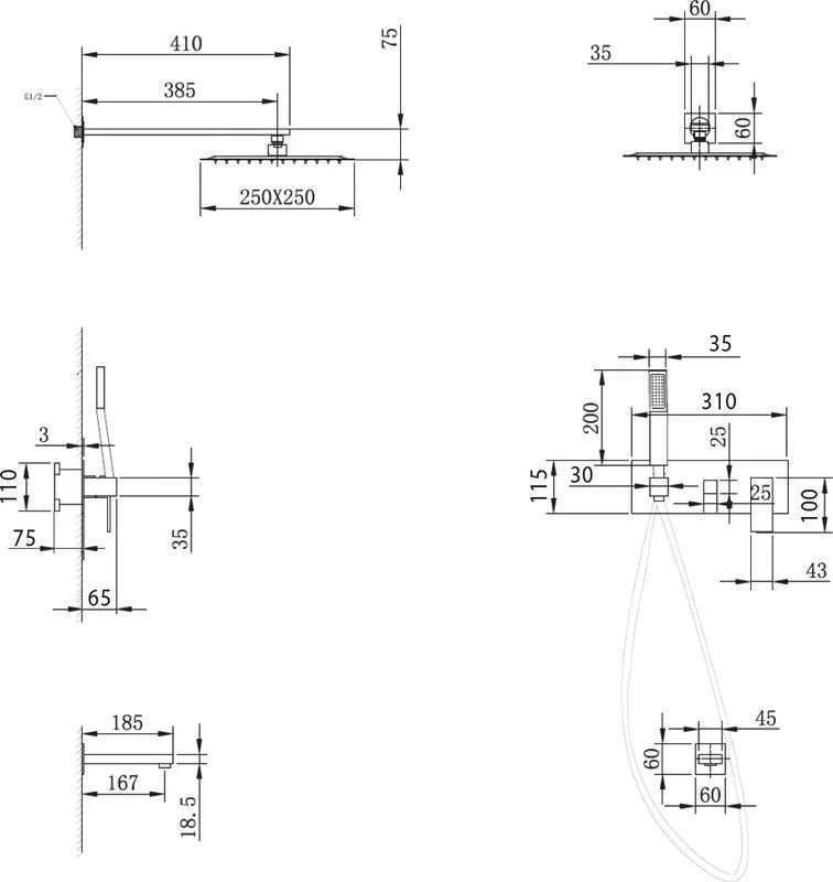 Душевой комплект Abber Daheim AF8217B, С ВНУТРЕННЕЙ ЧАСТЬЮ, черный матовый Sancos — официальный сайт