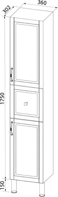 Шкаф-пенал для ванной IDDIS Oxford 36 светло-серый Sancos — официальный сайт