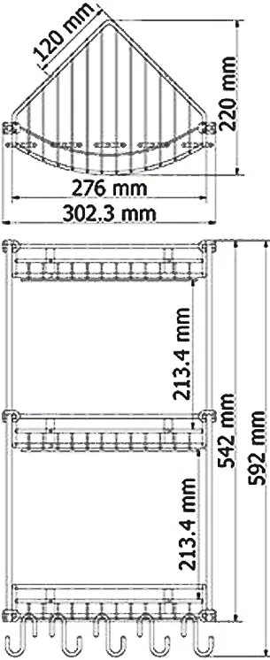 Полка Wasserkraft K-1233 3-ярусная, с крючками Sancos — официальный сайт
