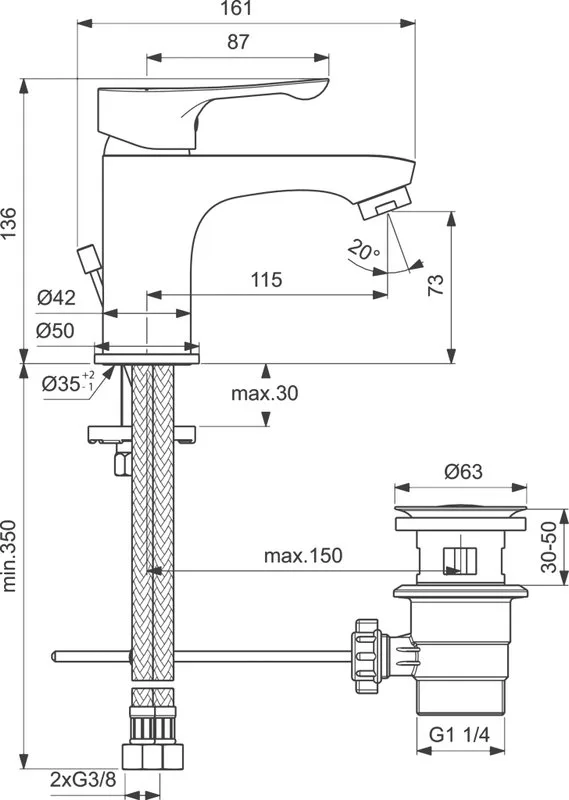 Комплект для ванной Ideal Standard Alpha BD004AA Sancos — официальный сайт
