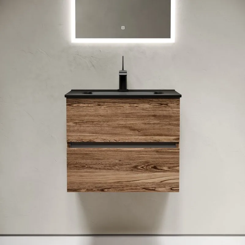 Тумба с раковиной Sancos Urban 60 дуб чарльстон, черная раковина CN7001MB Sancos — официальный сайт