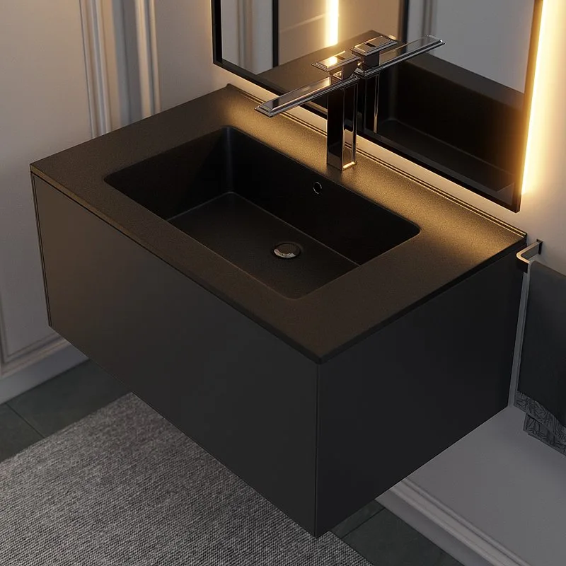 Мебельная раковина Uperwood Parma Quartz 291003007 75 см, матовая черная, космос Sancos — официальный сайт