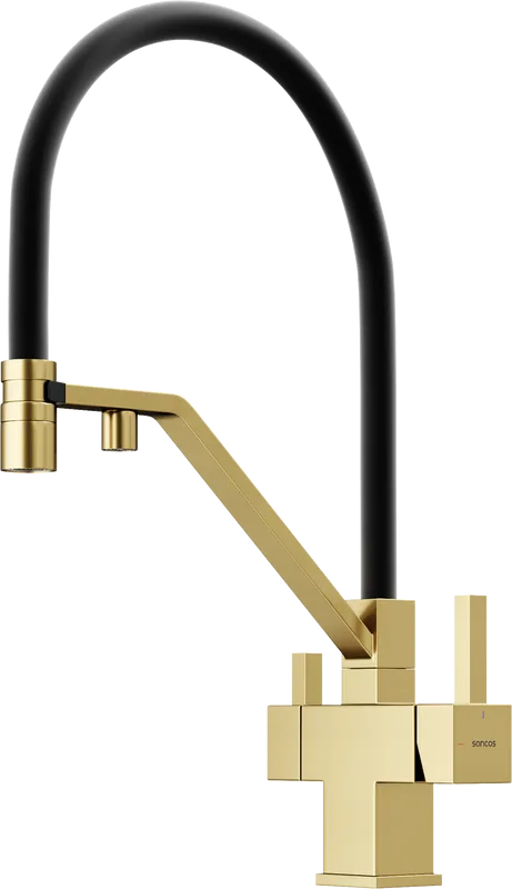 Смеситель для кухни Sancos Loro SC4007BG с гибким изливом, брашированное золото Sancos — официальный сайт