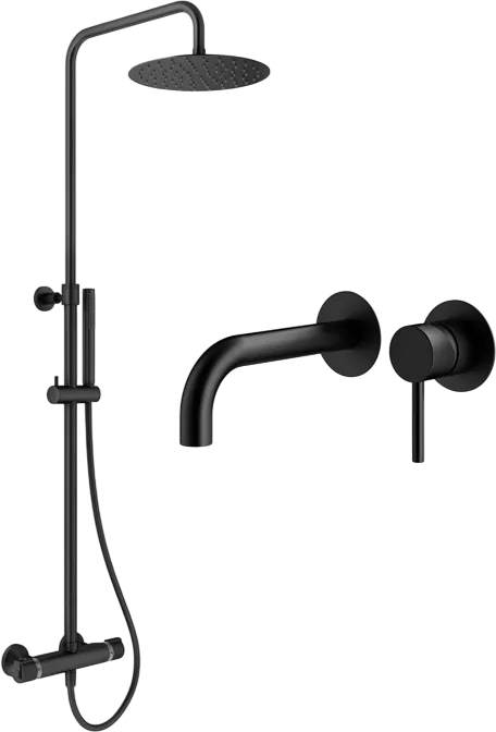 Комплект для ванной Plumberia Selection Ixo KITXO6302NO210 С ВНУТРЕННЕЙ ЧАСТЬЮ, черный матовый Sancos — официальный сайт