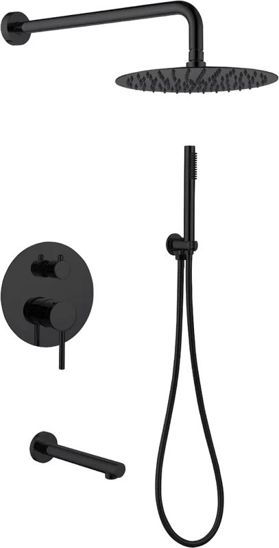 Душевой комплект Abber Emotion AF8817B, С ВНУТРЕННЕЙ ЧАСТЬЮ, черный матовый Sancos — официальный сайт
